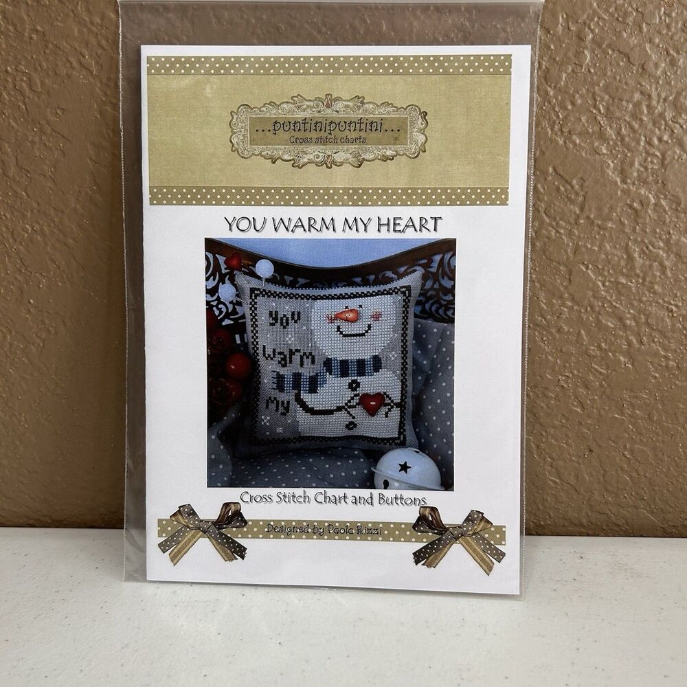 PuntiniPuntini You Warm My Heart Cross Stitch Pattern Chart Only w/ Buttons